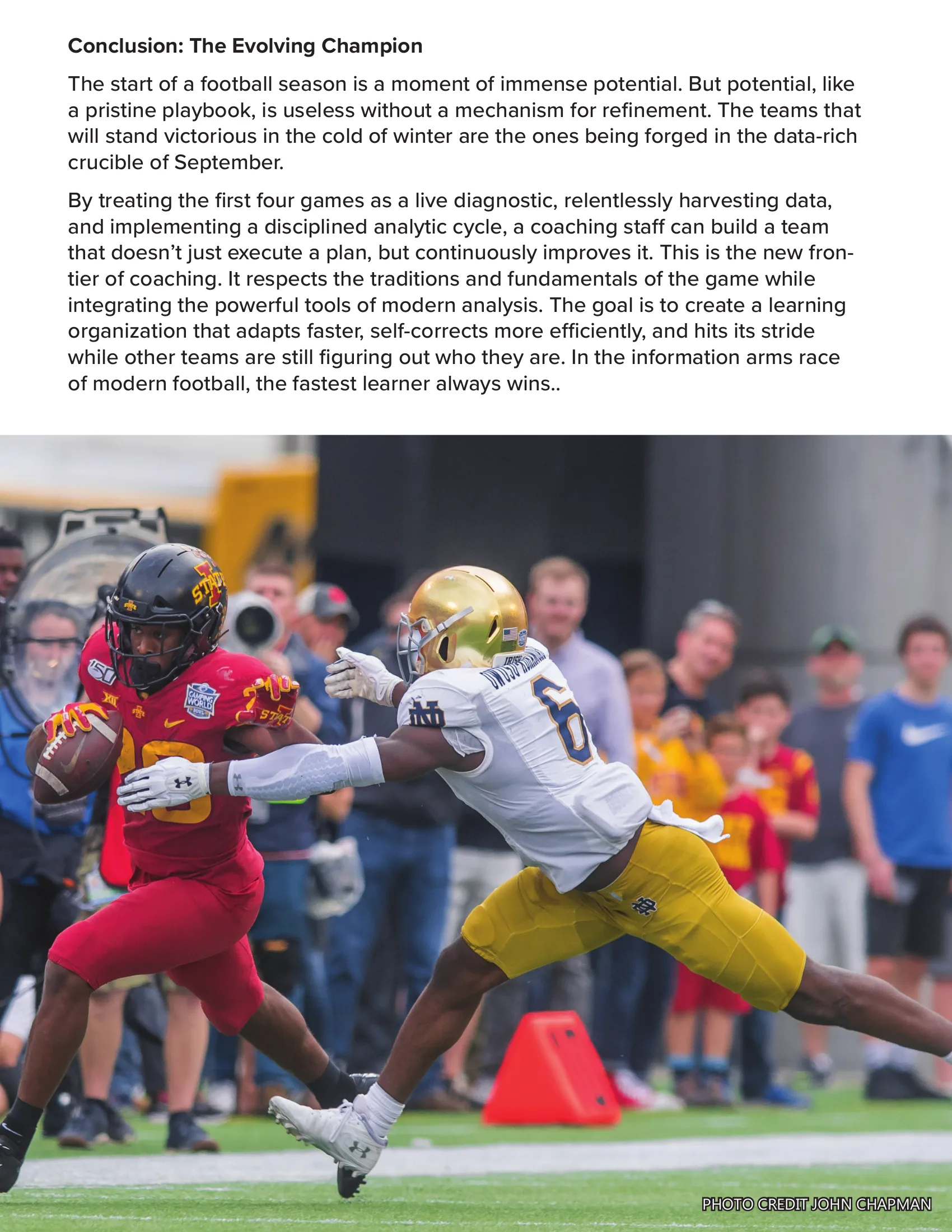 WINNING THE IN SEASON EVOLUTION RACE — American Football Quarterly Vol 3 — Fall 2025, page 21
