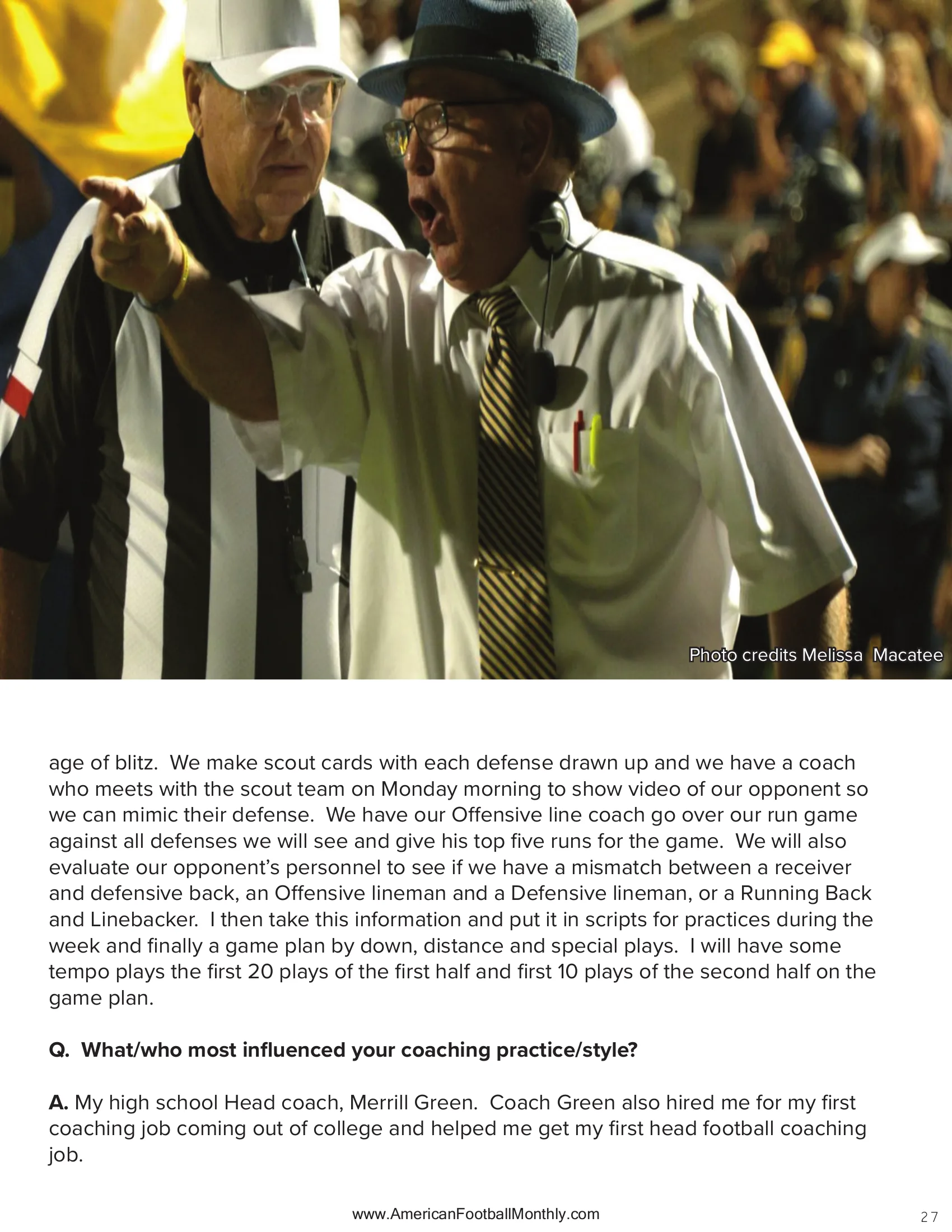 "Scots Find A Way" — The Core Values Behind a Coaching Legend — American Football Quarterly Vol 3 — Fall 2025, page 27