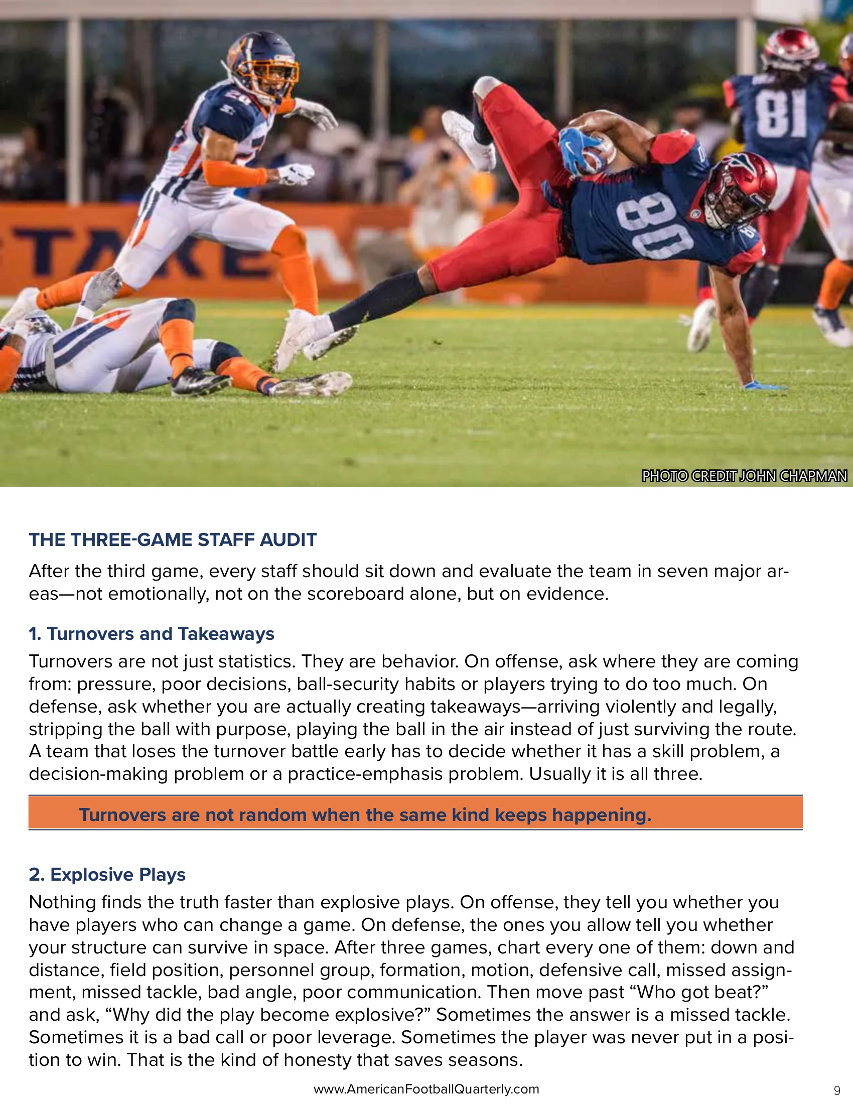 The First Three Games Tell the Truth: How to Evaluate Your Team Before It's Too Late — American Football Quarterly Vol 3 — Fall 2026, page 9