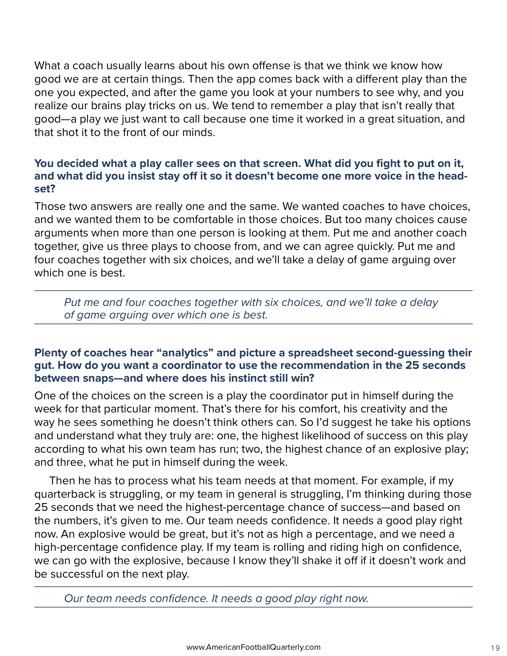Built by the Coach Who Wouldn't Punt: Kevin Kelley on EliteEdge — American Football Quarterly Vol 3 — Fall 2026, page 19