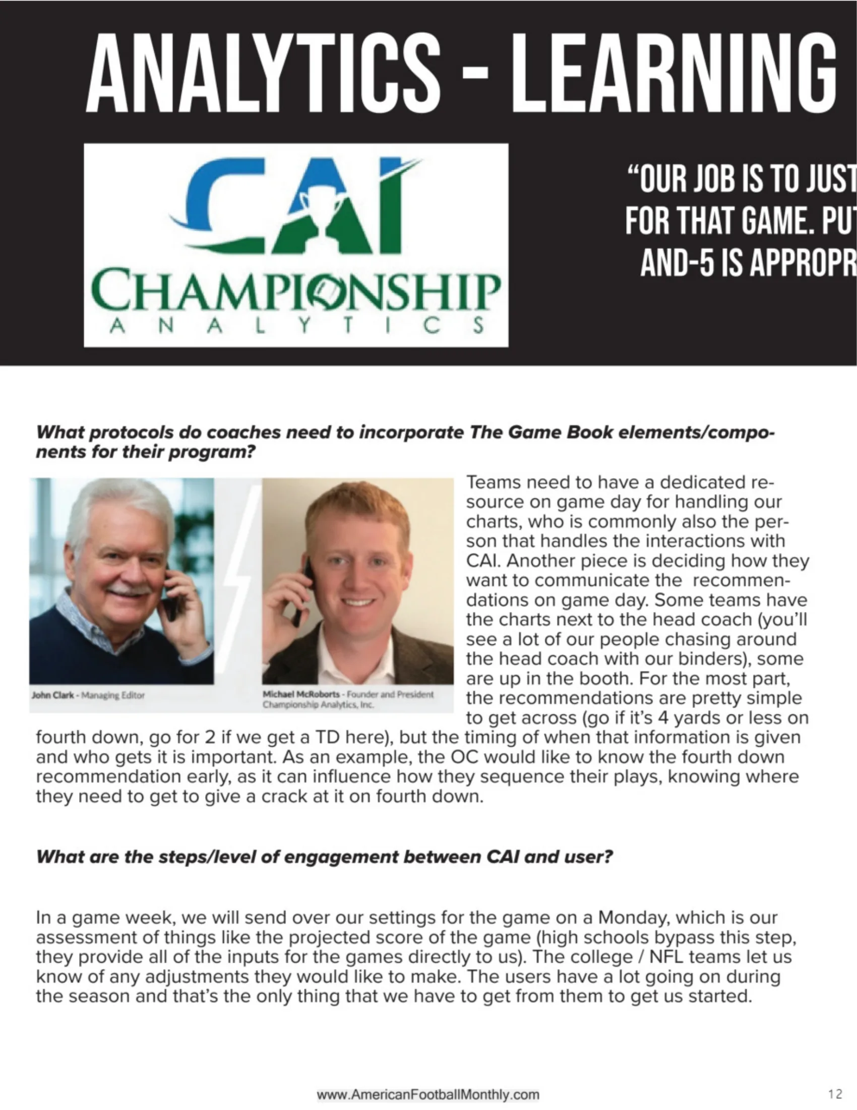 The Creative Act of Coaching in the Offseason — American Football Quarterly Vol 4 — Winter 2025, page 12