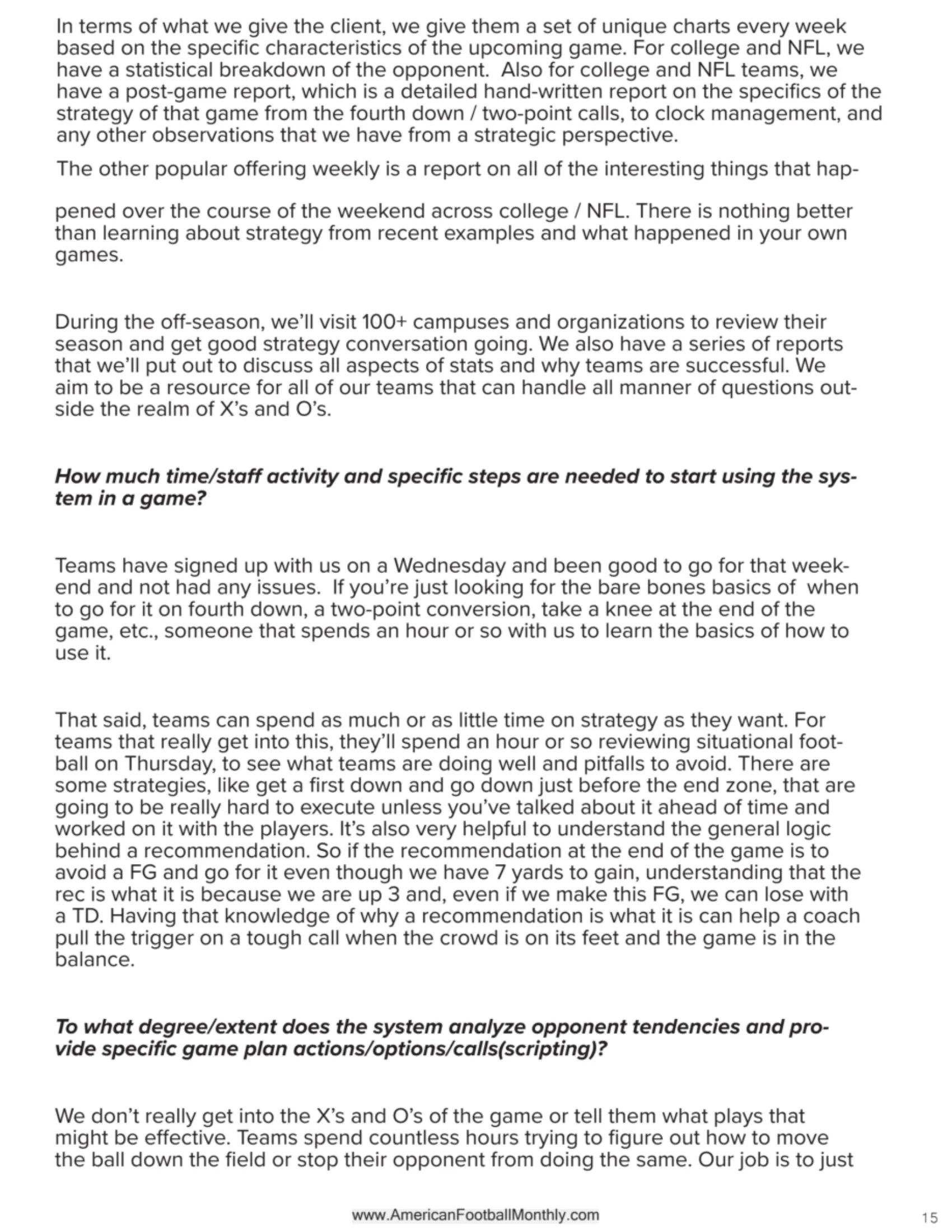 The Creative Act of Coaching in the Offseason — American Football Quarterly Vol 4 — Winter 2025, page 15