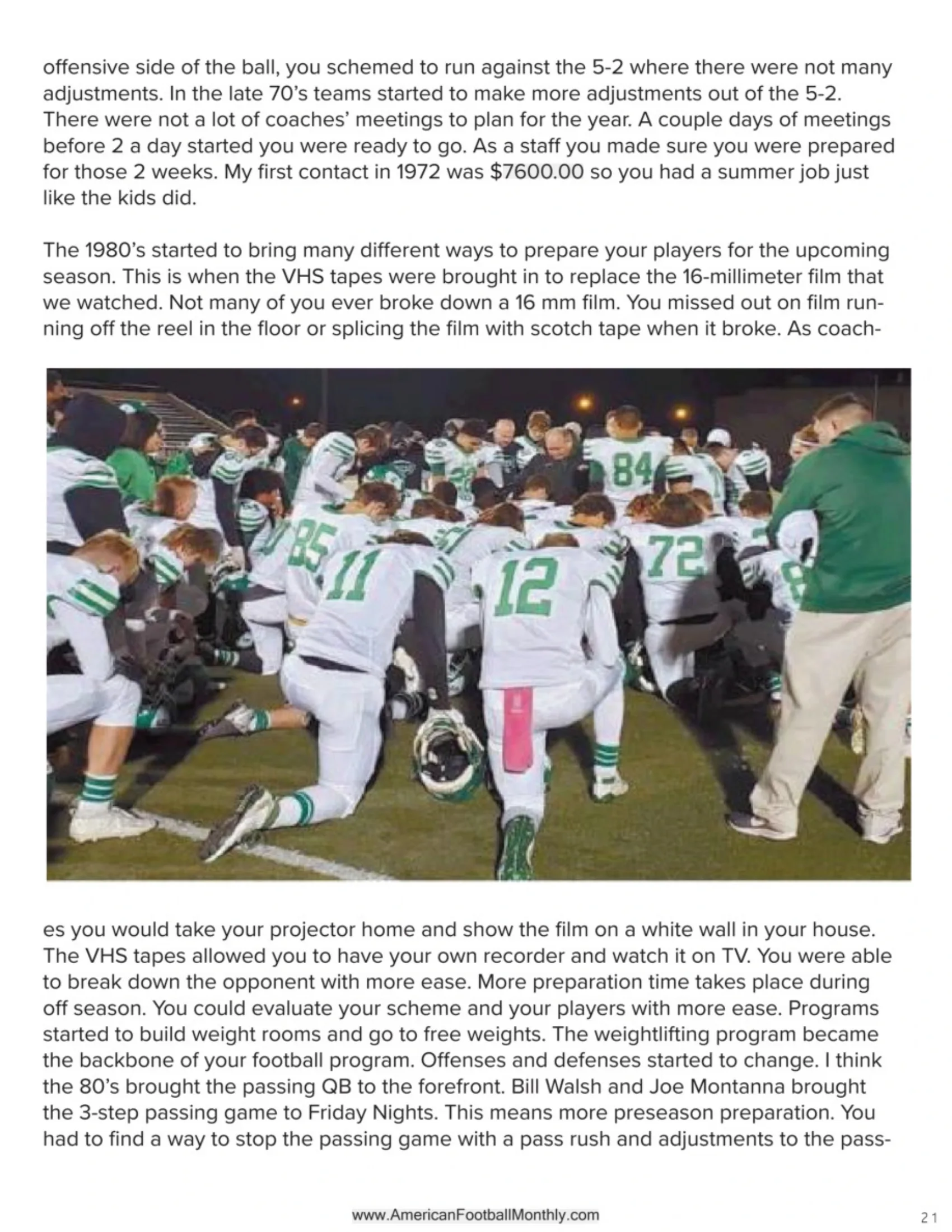 Coaching Through The Ages — American Football Quarterly Vol 4 — Winter 2025, page 21